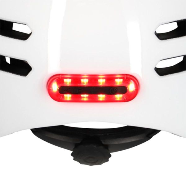 Optimiz casque urbain 0374 blanc éclairage LED avant et arrière